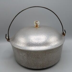 Vintage CLUB Hammered Aluminum Round 4.5 QT Dutch Oven Pot w/ Lid Handle